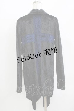 画像3: SEX POT ReVeNGe / バッククロスベロアカーディガン L 黒×青 H-26-04-12-054-SP-TO-KB-ZH