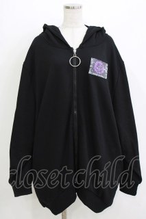 1837◆SEX POT ReVeNGe セックスポットリベンジ ローズパーカー 送料無料！】ROSE CAGE LACE UP SLEEVE RABBIT EARS HOOD ジップ