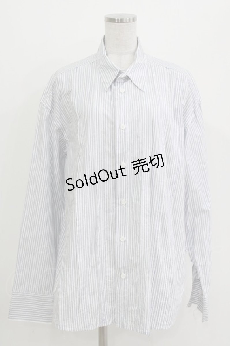 画像1: MILKBOY / DAMAGE STRIPE SHIRT  オフ×ブルー H-26-04-12-058-MB-BL-KB-ZH (1)
