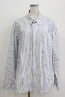 画像1: MILKBOY / DAMAGE STRIPE SHIRT  オフ×ブルー H-26-04-12-058-MB-BL-KB-ZH