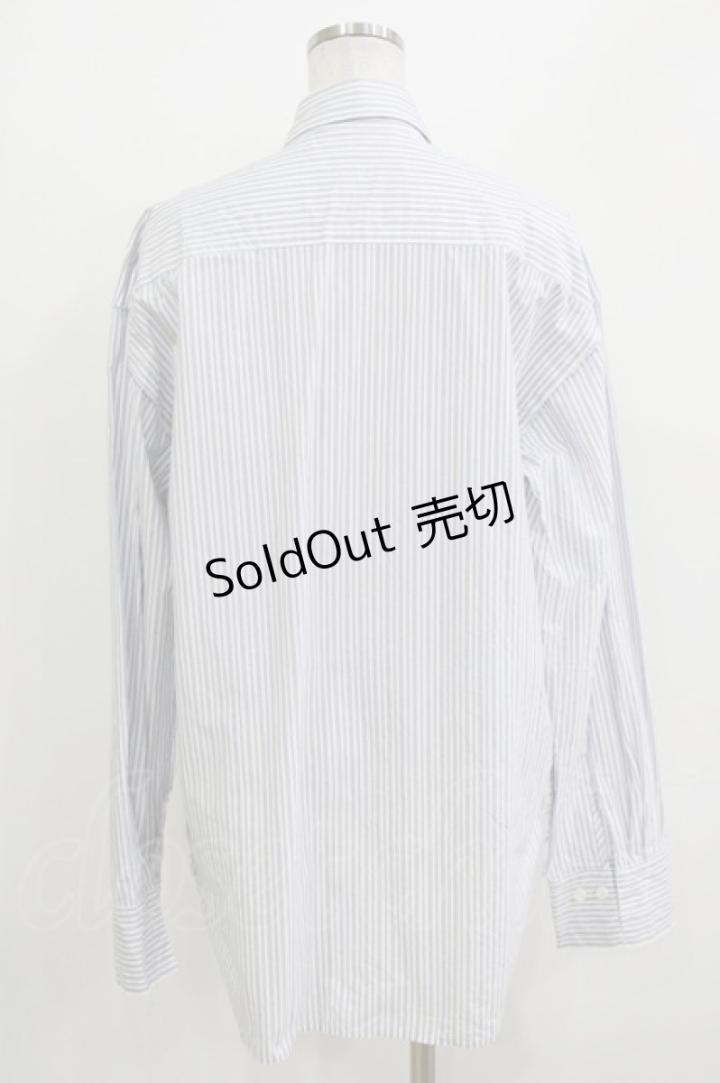 画像3: MILKBOY / DAMAGE STRIPE SHIRT  オフ×ブルー H-26-04-12-058-MB-BL-KB-ZH (3)