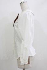 画像2: Q-pot. / チョコレートリボンメルトカラーブラウス  白×チョコレート H-26-04-12-059-QP-BL-KB-ZH (2)