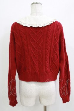 画像3: Emily Temple cute / 衿付きケーブル編みニット  レッド H-26-04-12-062-ET-BL-KB-ZH