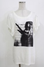 画像1: HYSTERIC GLAMOUR / プリントギャザースリーブカットソー  オフホワイト H-26-04-12-065-PU-TO-KB-ZH (1)