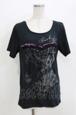 画像1: SEX POT ReVeNGe / コルセットプリントTシャツ  ブラック H-26-04-12-066-SP-TO-KB-ZH (1)
