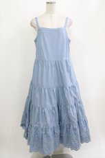 画像1: Jane Marple Dans Le Salon / Typewriter lace tiered dress M ブルー H-26-04-12-008-JM-OP-KB-ZH (1)