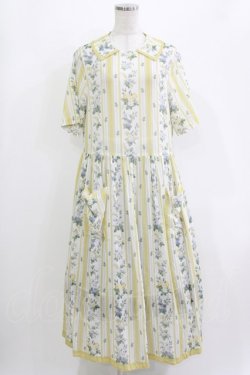 画像1: Jane Marple Dans Le Salon / Pale rosesリンクルドレス M イエロー H-26-04-12-010-JM-OP-KB-ZH