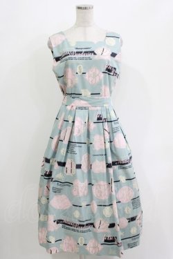 画像1: Jane Marple / Jolies broderies square dress  blue gray H-26-04-12-014-JM-OP-KB-ZH