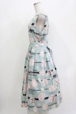 画像2: Jane Marple / Jolies broderies square dress  blue gray H-26-04-12-014-JM-OP-KB-ZH (2)