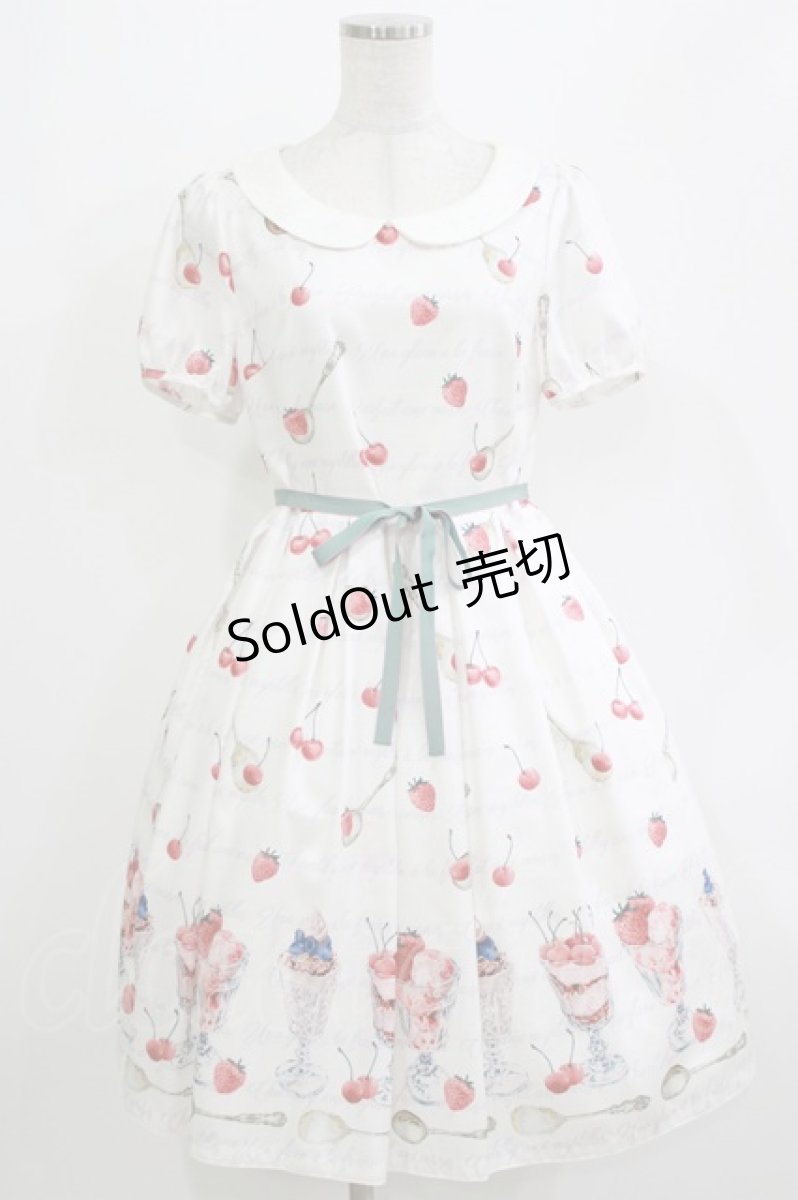 画像1: Leur Getter / Cherry Berry袖付ワンピース M ホワイト H-26-04-12-002-LU-OP-KB-ZH (1)