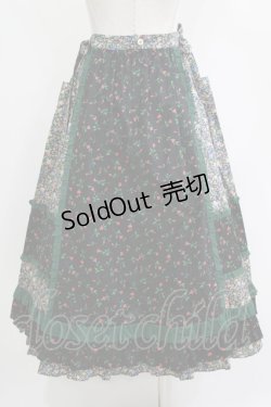 画像3: Jane Marple / Demi & Birdsongペザントスカート  ブラック×ブラック×グリーン H-26-04-12-015-JM-SK-KB-ZH