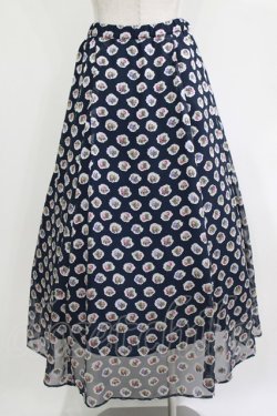 画像3: Jane Marple Dans Le Salon / Pieces of Flowersのスカート  ライトネイビー H-26-04-12-016-JM-SK-KB-ZH