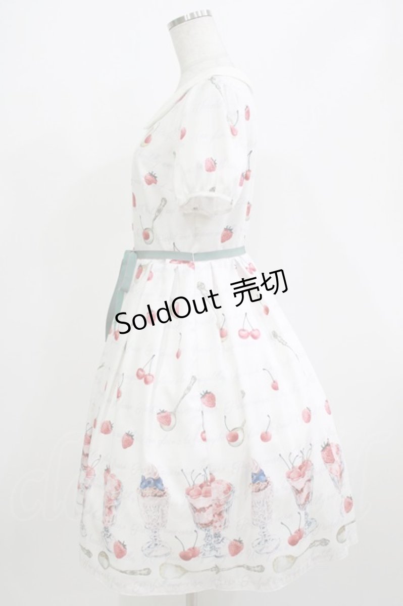 画像2: Leur Getter / Cherry Berry袖付ワンピース M ホワイト H-26-04-12-002-LU-OP-KB-ZH (2)