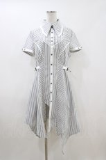 画像1: Ozz Croce / 刺繍ストライプシャツワンピース  白 H-26-04-13-026-OO-OP-KB-ZH (1)