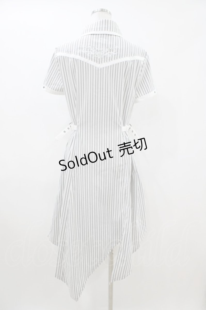 画像3: Ozz Croce / 刺繍ストライプシャツワンピース  白 H-26-04-13-026-OO-OP-KB-ZH (3)