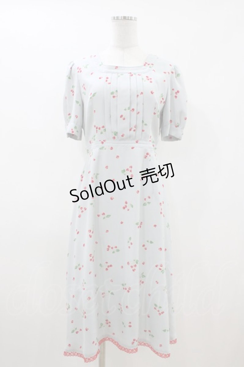 画像1: MILK / チェリーブロッサムdress  ブルーミントチェリー H-26-04-13-027-ML-OP-AK-ZH (1)