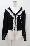 画像1: Moi-meme-Moitie / 十字架ワッペンレースカーディガン F 黒 H-26-04-13-036-MO-TO-AK-ZH (1)