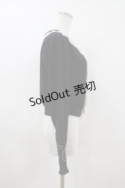 画像2: Moi-meme-Moitie / 十字架ワッペンレースカーディガン F 黒 H-26-04-13-036-MO-TO-AK-ZH (2)