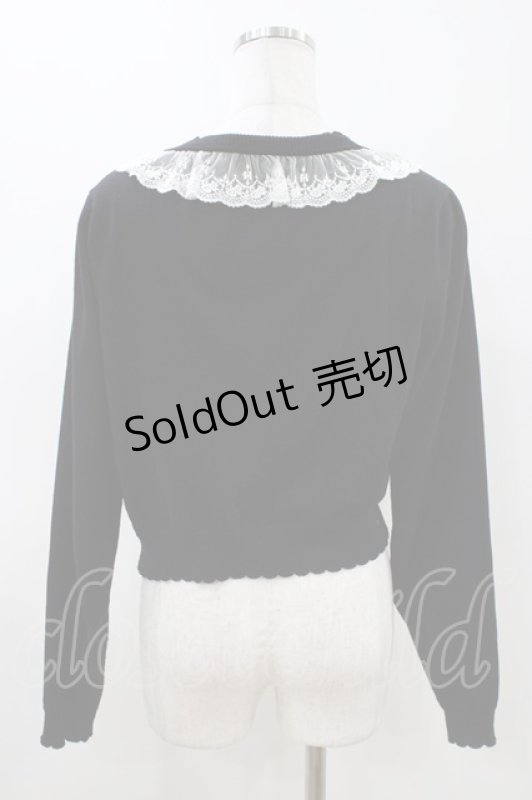 画像3: Moi-meme-Moitie / 十字架ワッペンレースカーディガン F 黒 H-26-04-13-036-MO-TO-AK-ZH (3)