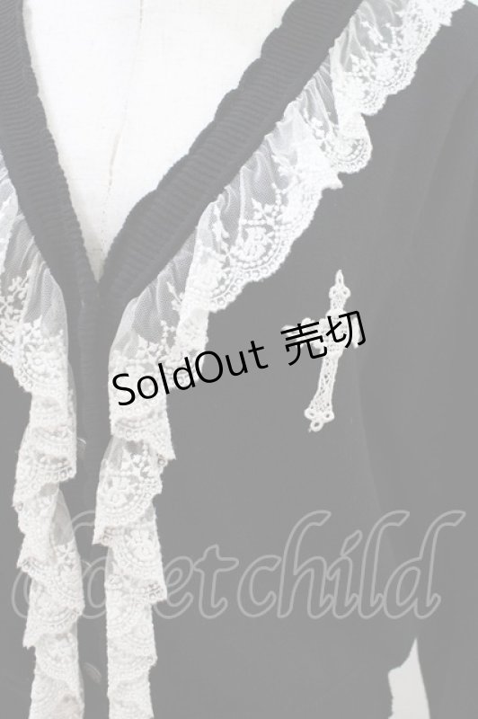 画像4: Moi-meme-Moitie / 十字架ワッペンレースカーディガン F 黒 H-26-04-13-036-MO-TO-AK-ZH (4)