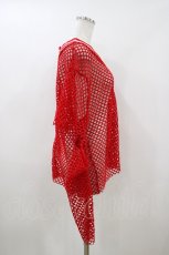 画像2: Candy Stripper / CUT OFF SLEEVE MESH トップス  レッド H-26-04-13-037-PU-TO-KB-ZH (2)
