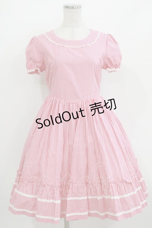画像1: le Flacon / ギンガムチェックジャンパースカート M ピンク H-26-04-13-1003-PU-OP-NS-ZH (1)