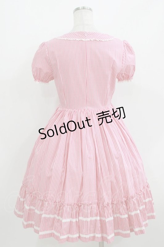 画像3: le Flacon / ギンガムチェックジャンパースカート M ピンク H-26-04-13-1003-PU-OP-NS-ZH (3)