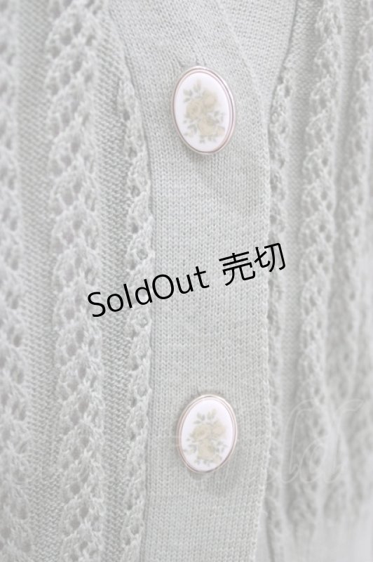 画像4: an another angelus / ローズプリントオーバル釦透かし編みニットカーディガン Free L/GREEN H-26-04-13-1030-CA-TO-NS-ZH (4)