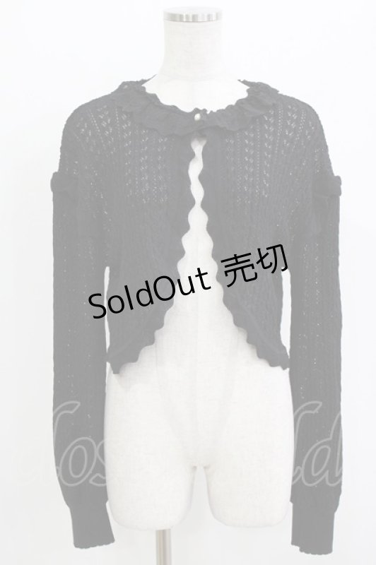 画像1: axes femme / レースフリルショートボレロ M ブラック H-26-04-13-1031-AX-TO-NS-ZH (1)