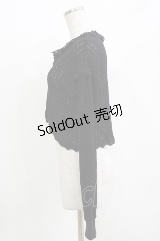 画像2: axes femme / レースフリルショートボレロ M ブラック H-26-04-13-1031-AX-TO-NS-ZH (2)