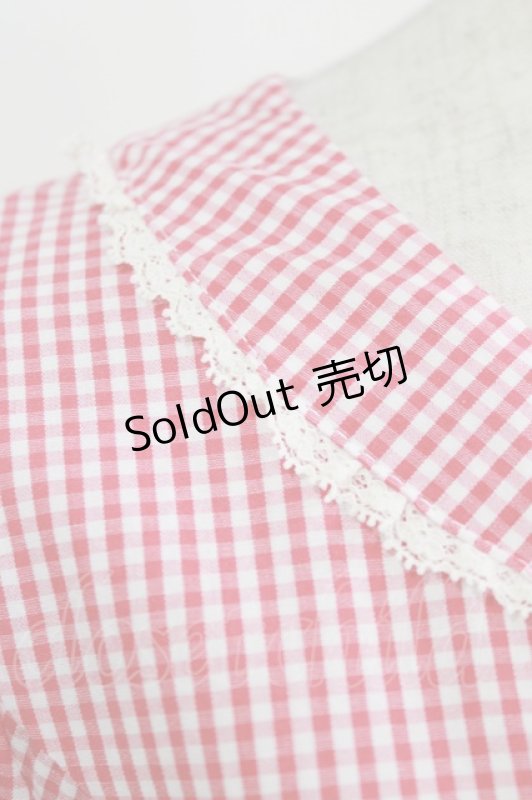 画像4: le Flacon / ギンガムチェックジャンパースカート M ピンク H-26-04-13-1003-PU-OP-NS-ZH (4)