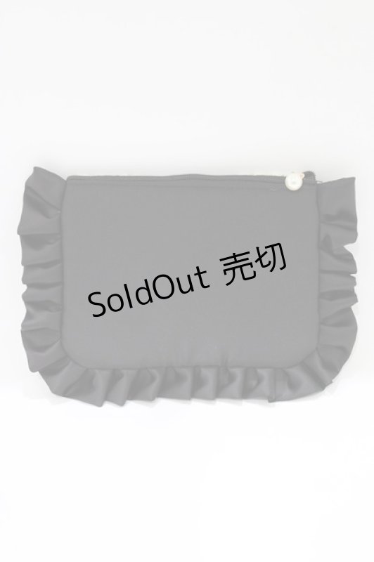 画像2: Kurumi Collaboration / フリルポーチ  ブラック H-26-04-13-1044-GO-ZA-NS-ZH (2)