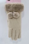 画像1: m petit by misako / AMポンポンツキグローブ  ベージュ H-26-04-13-1054-LO-ZA-NS-ZH (1)