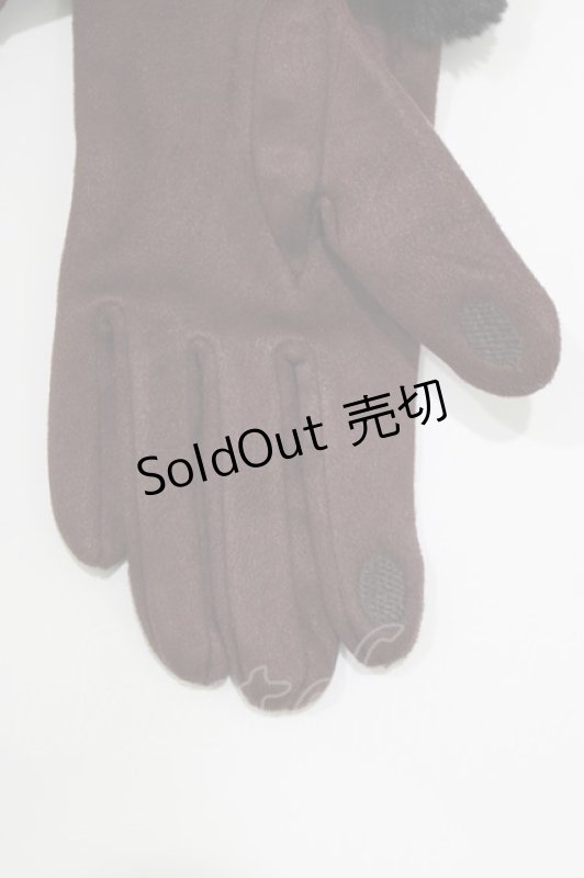 画像2: m petit by misako / AMリボンパールツキグローブ  ワイン H-26-04-13-1056-LO-ZA-NS-ZH (2)