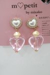 画像1: m petit by misako / AMハートイヤリング  ピンク H-26-04-13-1072-LO-AC-NS-ZH (1)