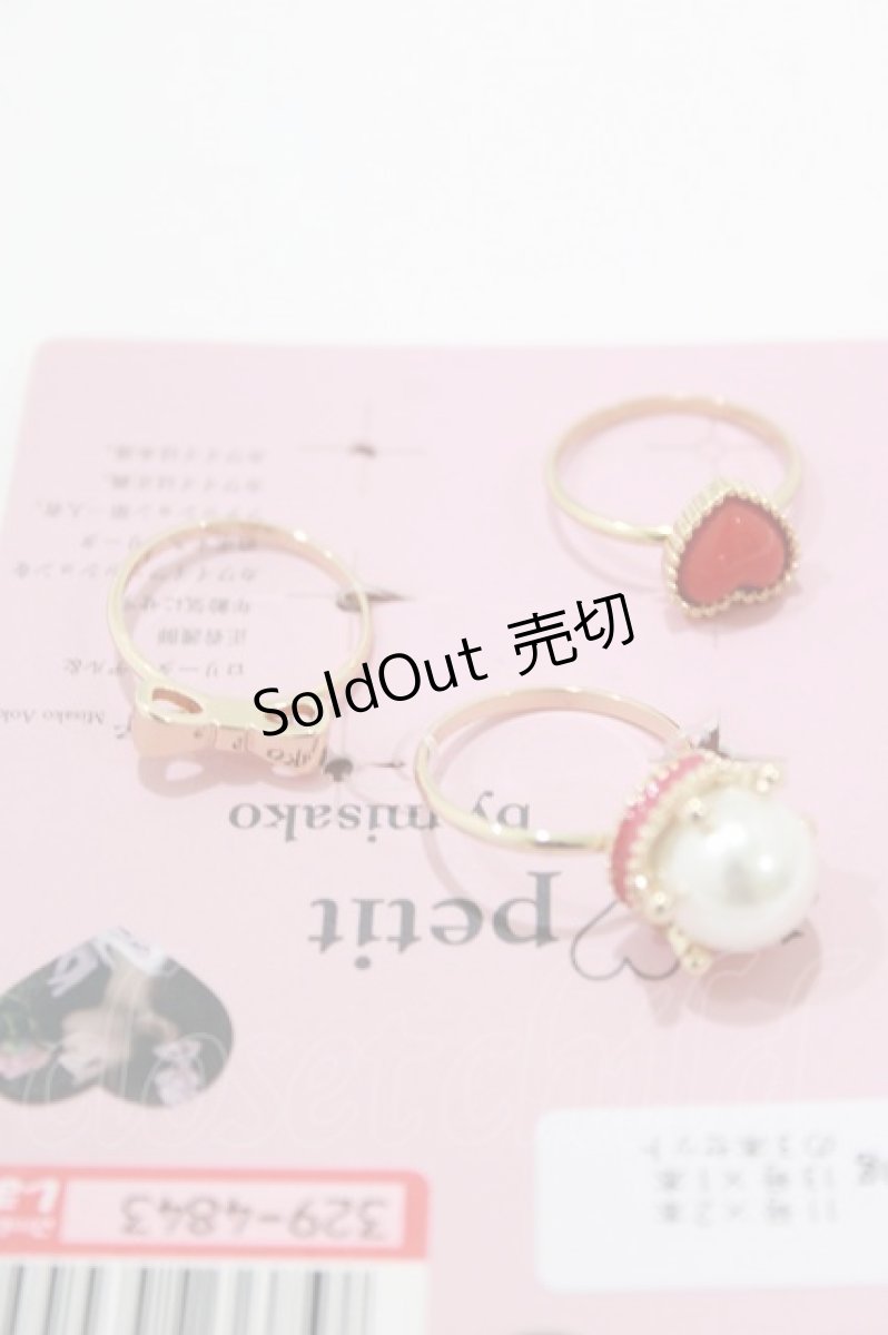 画像2: m petit by misako / AM3PPLハートリング 11号×2個/13号×1個 ゴールド H-26-04-13-1073-LO-AC-NS-ZH (2)