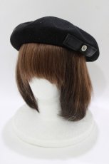 画像1: m petit by misako / NINA`SAMカメオベレー  ブラック H-26-04-13-1082-LO-AC-NS-ZH (1)