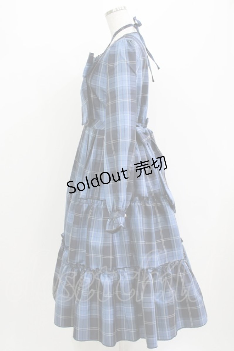 画像2: Amavel / Dolly Holidayチェックティアードワンピース（ロング丈） F ブルー H-26-04-13-1011-CA-OP-YZ-ZH (2)
