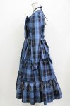 画像2: Amavel / Dolly Holidayチェックティアードワンピース（ロング丈） F ブルー H-26-04-13-1011-CA-OP-YZ-ZH (2)