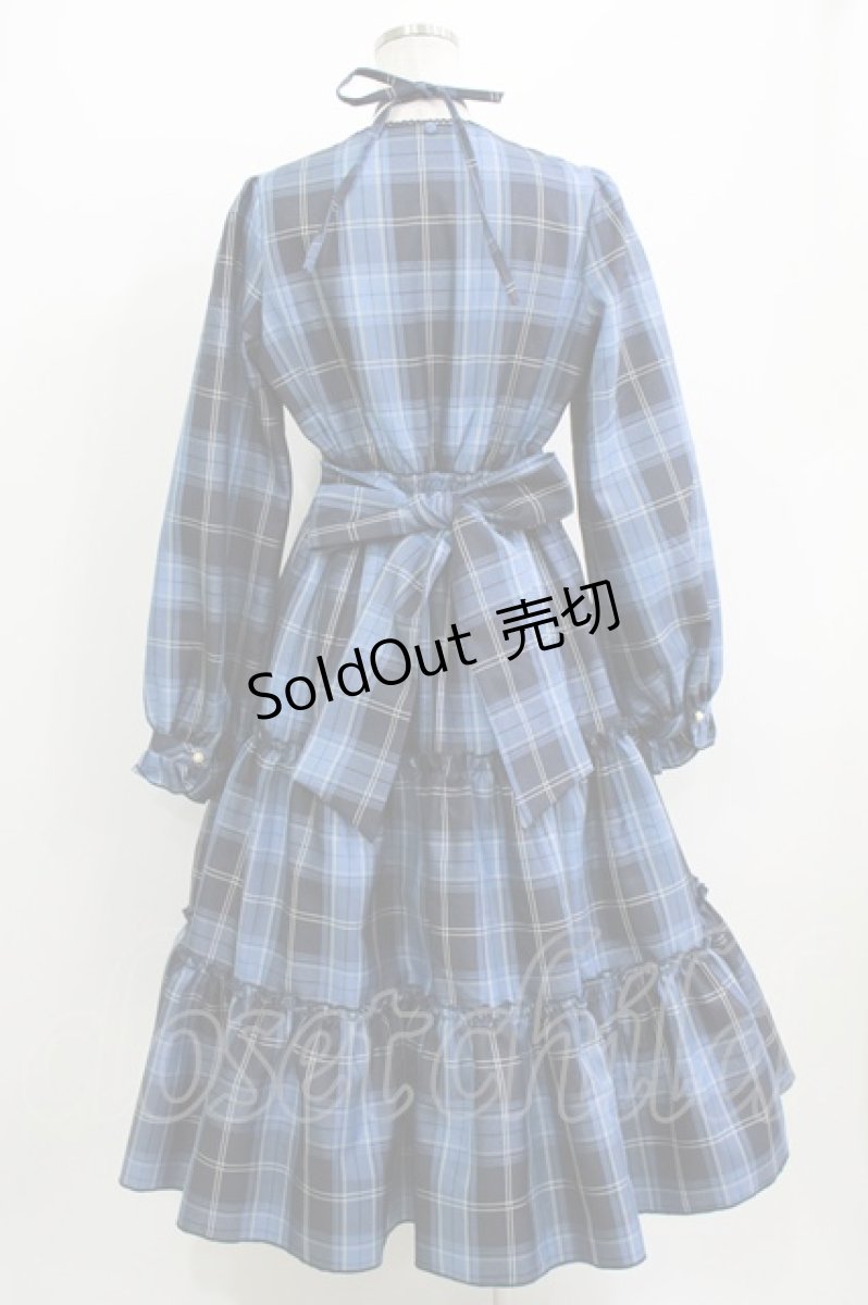 画像3: Amavel / Dolly Holidayチェックティアードワンピース（ロング丈） F ブルー H-26-04-13-1011-CA-OP-YZ-ZH (3)