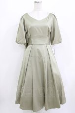 画像1: Maison de FLEUR / バルーンスリーブサテンリボンドレス M グリーン H-26-04-13-1012-LO-OP-YZ-ZH (1)