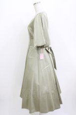 画像2: Maison de FLEUR / バルーンスリーブサテンリボンドレス M グリーン H-26-04-13-1012-LO-OP-YZ-ZH (2)