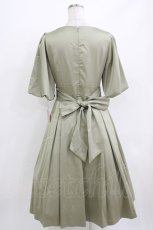 画像3: Maison de FLEUR / バルーンスリーブサテンリボンドレス M グリーン H-26-04-13-1012-LO-OP-YZ-ZH (3)