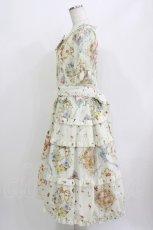 画像2: Miss Point（海外ロリータブランド） / 猫とバラのお茶会 前あきワンピース M 生成り H-26-04-13-1016-EL-OP-NS-ZH (2)