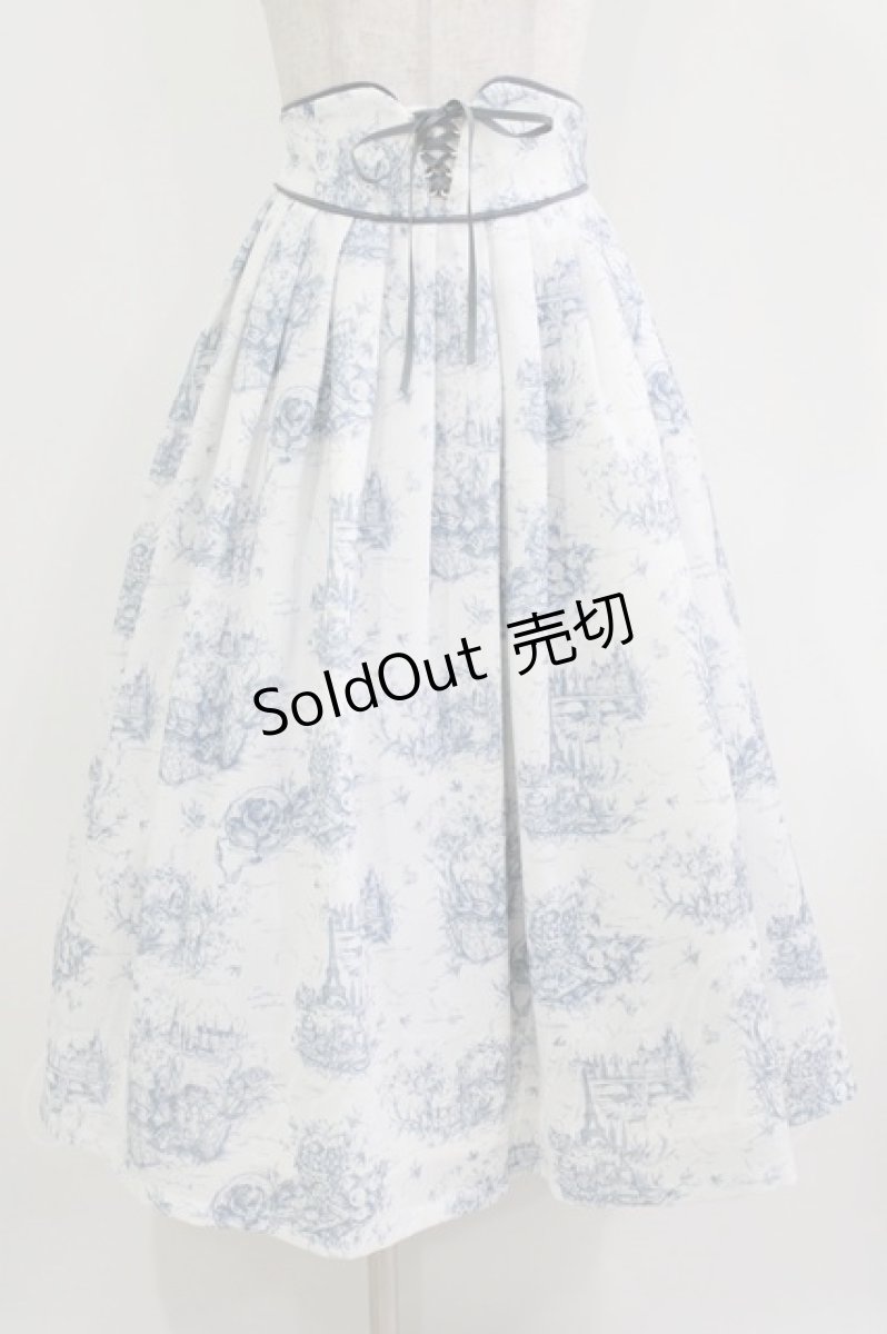 画像1: an another angelus / フロントレースアップピクニックトワル柄スカート Free L/BLUE H-26-04-13-1017-CA-SK-NS-ZH (1)