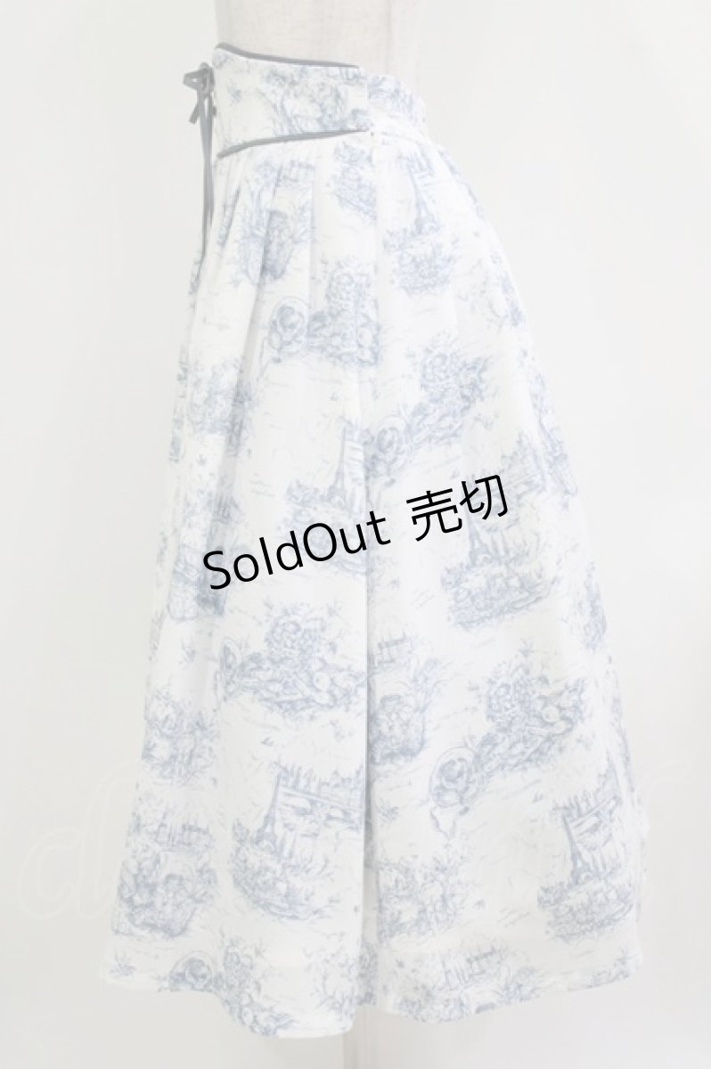 画像2: an another angelus / フロントレースアップピクニックトワル柄スカート Free L/BLUE H-26-04-13-1017-CA-SK-NS-ZH (2)