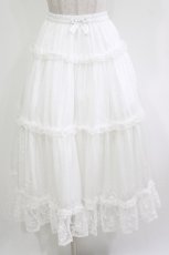 画像1: m petit by misako / サテンキリカエペチスカート S 白 H-26-04-13-1020-LO-SK-NS-ZH (1)