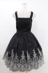 画像3: Moi-meme-Moitie / Rose Garden刺繍ジャンパースカート 9号 黒×白 H-26-04-13-006-MO-OP-AK-ZH (3)