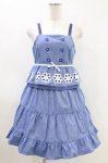 画像1: Emily Temple cute / フラワーボーラーノースリーブワンピース  ブルー H-26-04-13-008-ET-OP-KB-ZH (1)