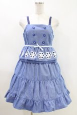 画像1: Emily Temple cute / フラワーボーラーノースリーブワンピース  ブルー H-26-04-13-008-ET-OP-KB-ZH (1)
